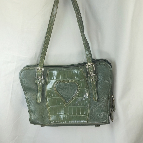 MC Marc Chantel Leather Heart Embossed Shoulder Bag - Picture 2 of 7